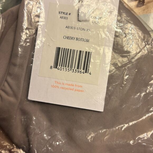 Andie Swim The Cheeky Bikini Bottom Stone Grey Gray Women's Size XS NEW NWT - Picture 3 of 3